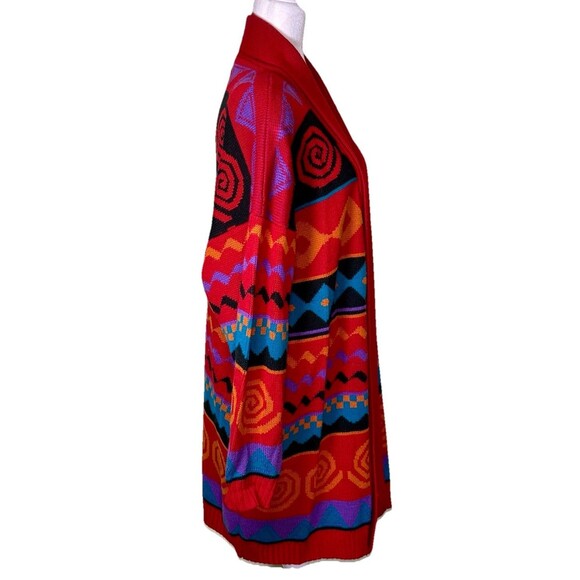 Vintage Women’s 90s Retro Abstract Southwestern Cardigan Artsy Bold Geometric 20 - Picture 4 of 8